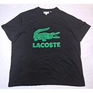 Lacoste Mens Black Regular Fit Cotton T Shirt Iconic Crocodile Logo Size XXL